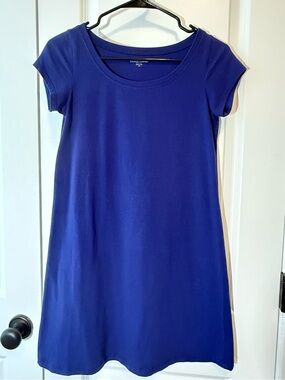 Eileen Fisher | Women’s Blue T-Shirt Cap Sleeve Stretch Dress | Size PP Petite